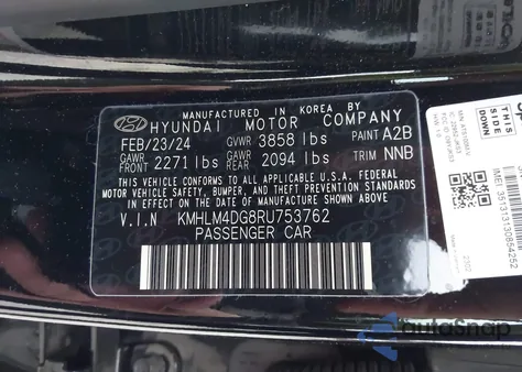 2024 Hyundai Elantra Sel from USA, damaged, VIN KMHLM4DG8RU753762